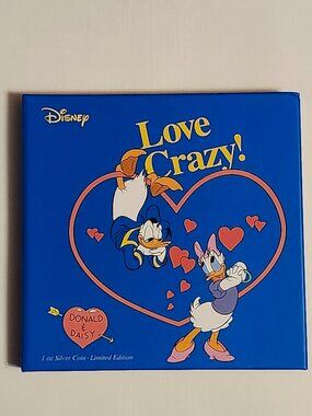 2016 $2 Disney Love Crazy Donald & Daisy Duck 1oz Coloured Silver Proof Coin